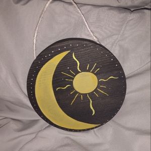 Sun and moon handpainted plaque sign